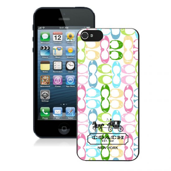 Coach Logo Monogram Multicolor iPhone 5 5S Cases AUG - Click Image to Close